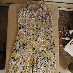 Wild Fable Floral Jumpsuit - Yellow, Black, White